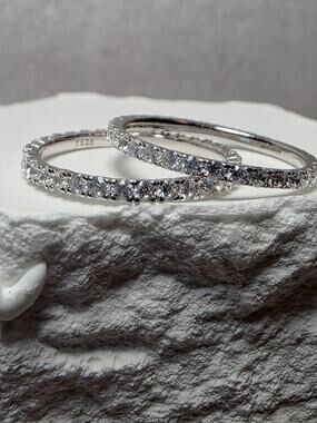 S7 Moissanite Eternity Band 925 Sterling Silver